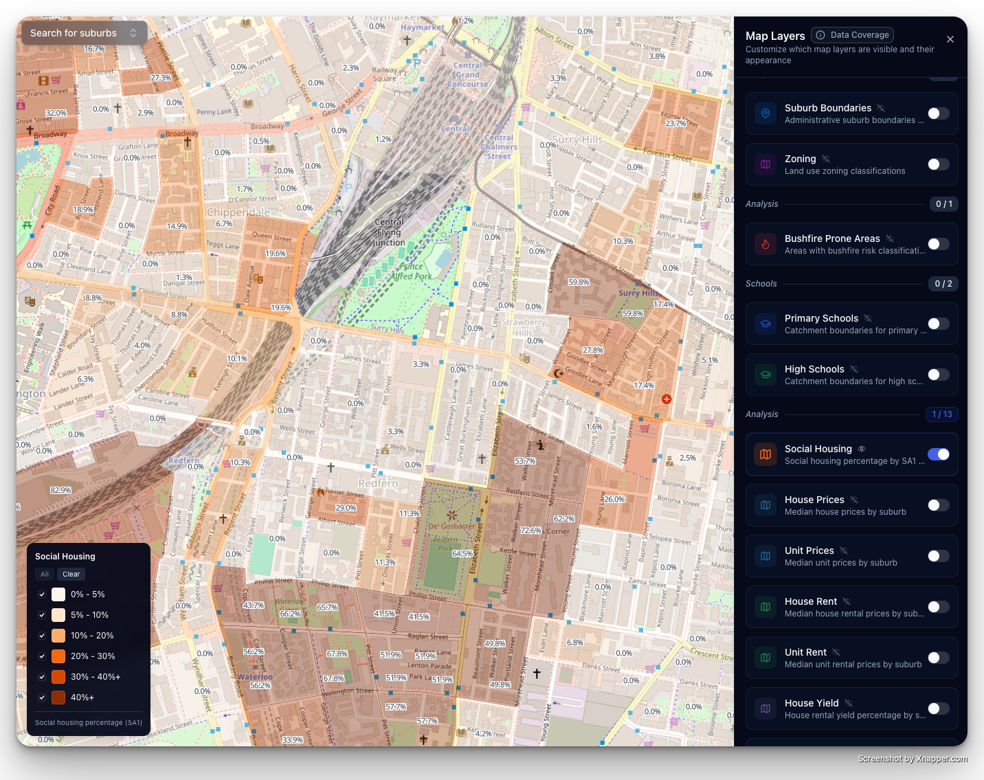 Social housing locations