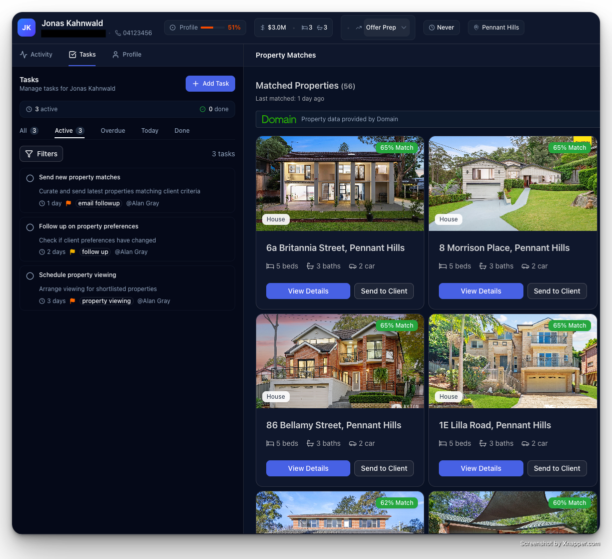 CRM task and activity management