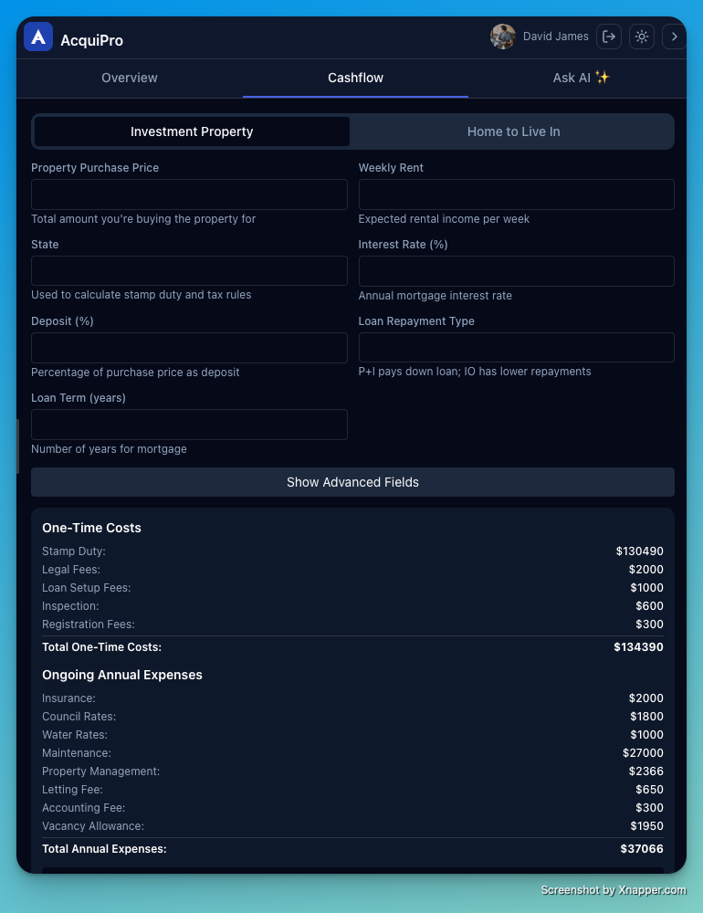 AcquiPro Chrome extension property research